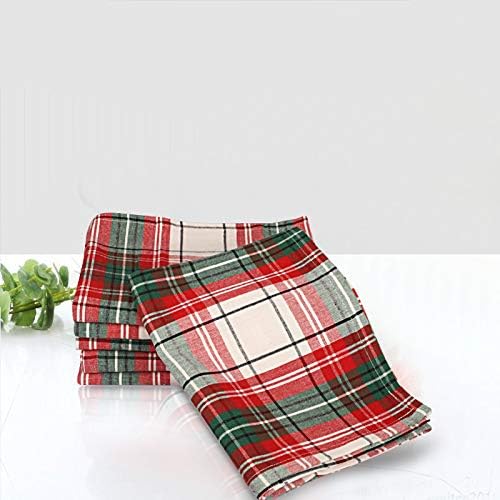 Urban Villa Christmas Kitchen Towels 100% Cotton Dish Towels for Kitchen (Set of 6) 20”x30” Dish Cloths Absorbent Kitchen Linen Set with Hanging Loop Perfect for Drying Dishes Cleaning – Christ Check