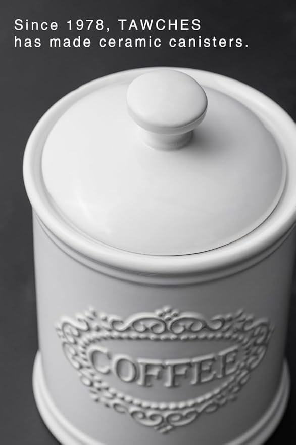 Ceramic Canisters Sets For The Kitchen Canisters For Countertop Set of 3 Airtight Coffee Canisters For Ground Coffee Sugar Storage With Lids Farmhouse Containers for household or kitchen use