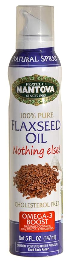 Mantova Flaxseed Oil, 100% Pure Cooking Spray with Omega-6, perfect for Keto snacks, baking, or seasoning for cooking, our oil dispenser bottle lets you spray, drip, or stream with no waste, 5 oz
