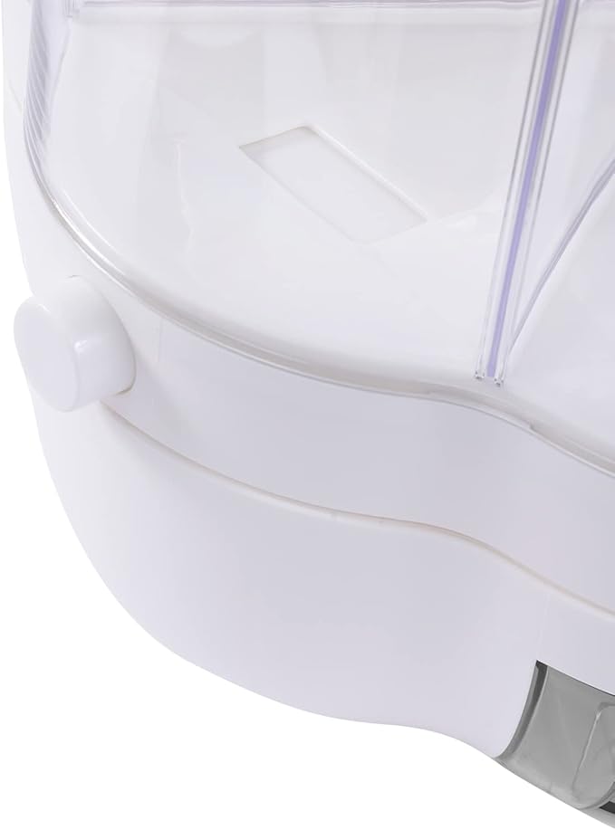360° Rotating Grain Dispenser With 6 Grids, 13.2lbs Large Capacity Grain Dispenser Rotating Kitchen Storage Containers With Sealed Lid For Peanut Barley Millet And Cereal (White, 17.6 lbs)