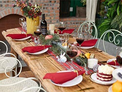 Cloth Napkins Set of 12,Made of 100% Cotton, Dinner Napkins 18x18 inch,Maroon Napkins for Fall,Christmas Table Decoration (Dark Red)