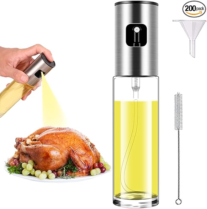 Oil Sprayer for Cooking Olive Oil Sprayer Mister for Air Fryer Vegetable Vinegar Oil Portable Mini Kitchen Gadgets for Baking,Salad,Grilling,BBQ,Roasting(1 Pack)