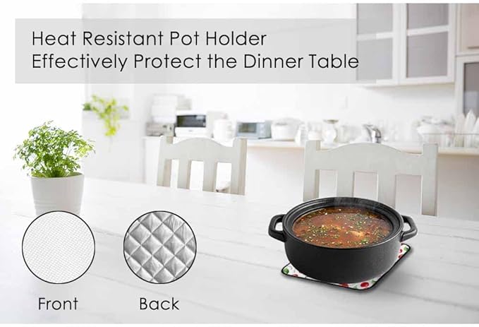 Red Cherry Oven Mitts and Pot Holders Sets Bright Cartoon Fruit Vibrant Heat Resistant 3pcs for Cooking Baking BBQ