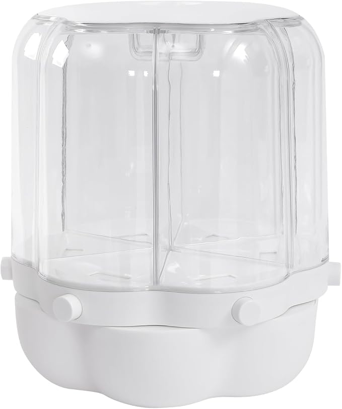 360° Rotating Grain Dispenser with 6 Grids, 27lbs Large Capacity Grain Dispenser Rotating Kitchen Storage Containers With Sealed Lid for Cereals, Oatmeal and Candy