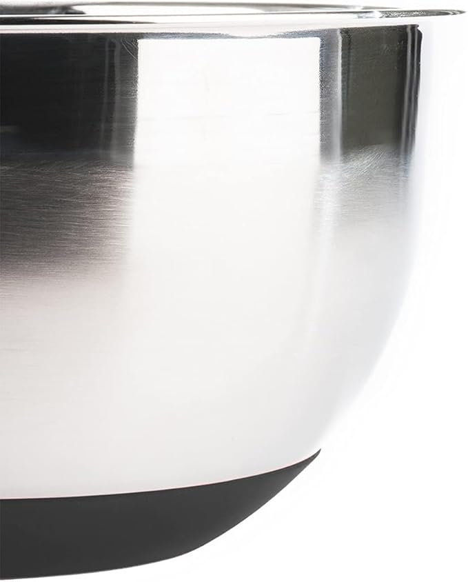 Stainless Steel Mixing Bowls with Lids and Non Slip Bases (Set of 3, Black)