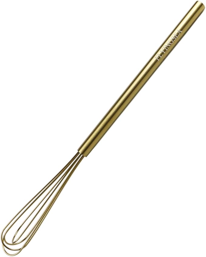 FLYINGSEA Whisks,Mini Whisk,Stainless Steel Whisk,Wisk,Whisks for cooking,Cooking and Kitchen Gadget.(10.5 inches Golden)