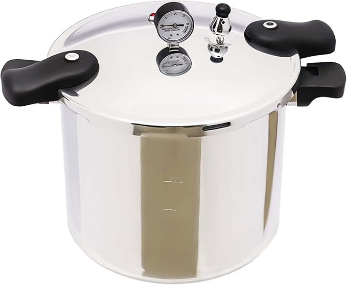 Pressure Canner 22-Quart, Silver Aluminum Pressure Cooker Stainless Steel Pressure Canner 22 Quart Induction Built-in Pressure Gauge with Rack