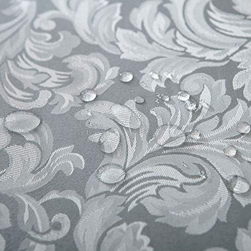 EHouseHome Damask Jacquard Cloth Napkins Waterproof Spillproof Polyester Fabric Napkins,Silver Grey,Set of 4, 17 x 17 Inch