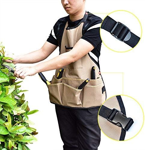 Garden Apron for Men Women with 14 Pockets, Gardening Tool Work Aprons