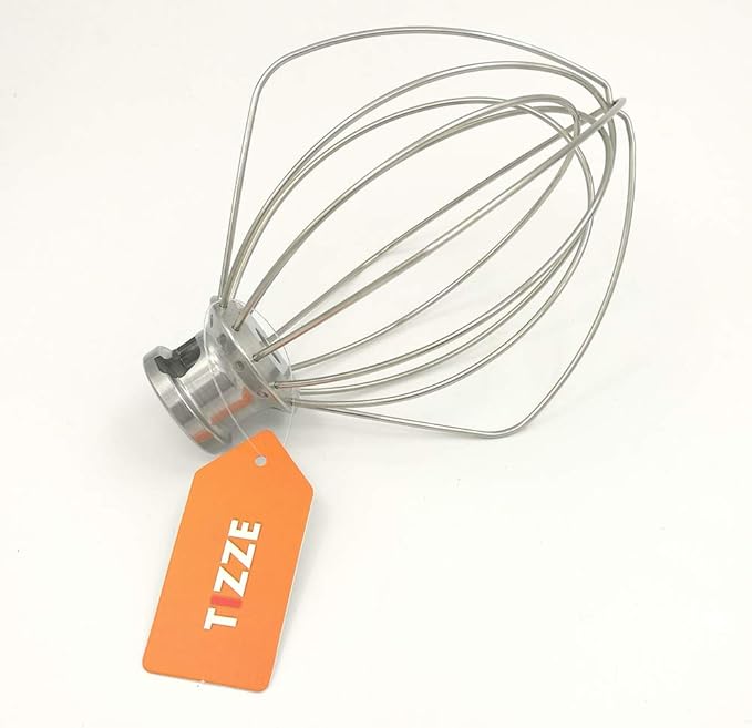 K45WW Wire Whip for KitchenAid Tilt-Head Mixer,6-Wire Whisk Attachment Replacement for 4.5QT/5QT Models K45SS KSM110 KSM75 KSM90 KSM100, Aluminum Head with Stainless Steel Wires, Hand Wash Only