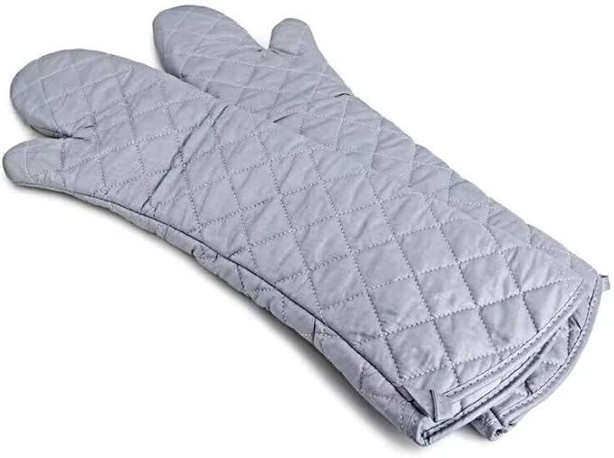Linwnil Extra Long 23 Inch Heat Resistant Oven Gloves New Cotton Oven Mitts Kitchen Gloves High Temperature Cooking Tool BBQ Gloves (23-Inch)