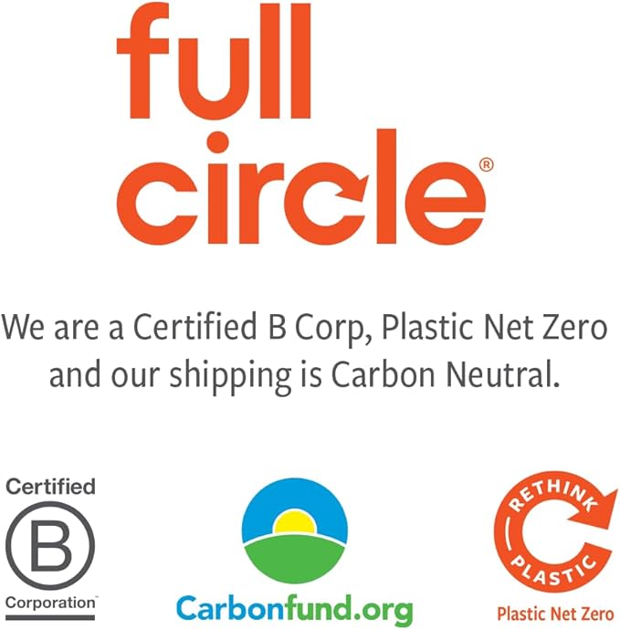 Full Circle Tidy 100% Organic Cotton Dish Cloths 3 Pack - Absorbent, Reusable, Kitchen Towels, Eco-Friendly, Machine Washable - Gray