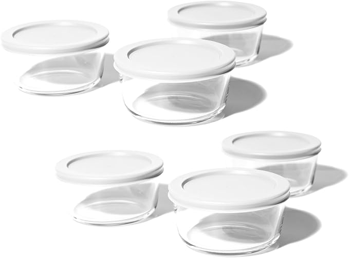 DURA LIVING 12-Piece Glass Food Storage Containers Set (6 Containers + 6 BPA-Free Lids) | 4-Cup, Leakproof | Microwave, Freezer, Oven & Dishwasher Safe | Ideal for Meal Prep & Pantry Organization