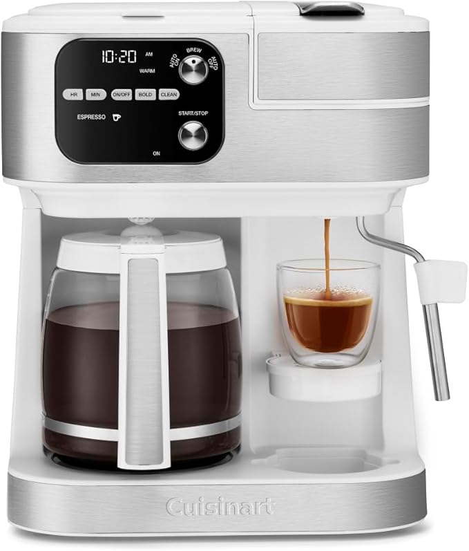 Cuisinart Coffee Center Barista Bar 4-in-1 Coffee Maker, Single-Serve Pods Compatible, Coffeemaker, Three Brewing Sizes, SS-4N1WNAS, White