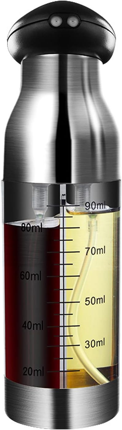 TINMIX Oil Sprayer for Cooking, Double-Spout Nozzle Olive Oil Sprayer & Vinegar Mister, Dual-Purpose Sprayer for Salad, BBQ, Kitchen Baking