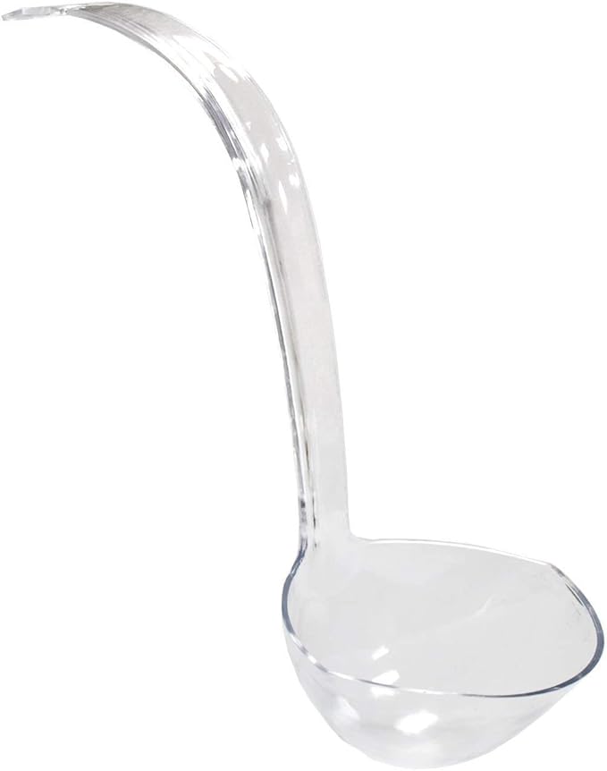 Party Essentials Hard Plastic 5-Ounce Punch Bowl/Serving Ladle, Clear, 4-Count