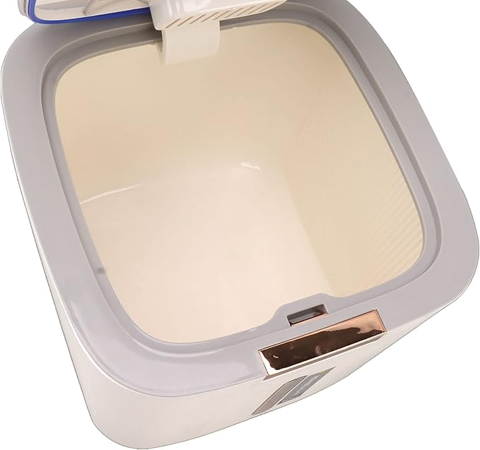 Pssopp 22.lb Rice Storage Container, Food Storage Container with Lid and Measuring Cup Moistureproof Cereal Grain Storage Box for Beans Grain Flour and Pet Food (Light Gray)
