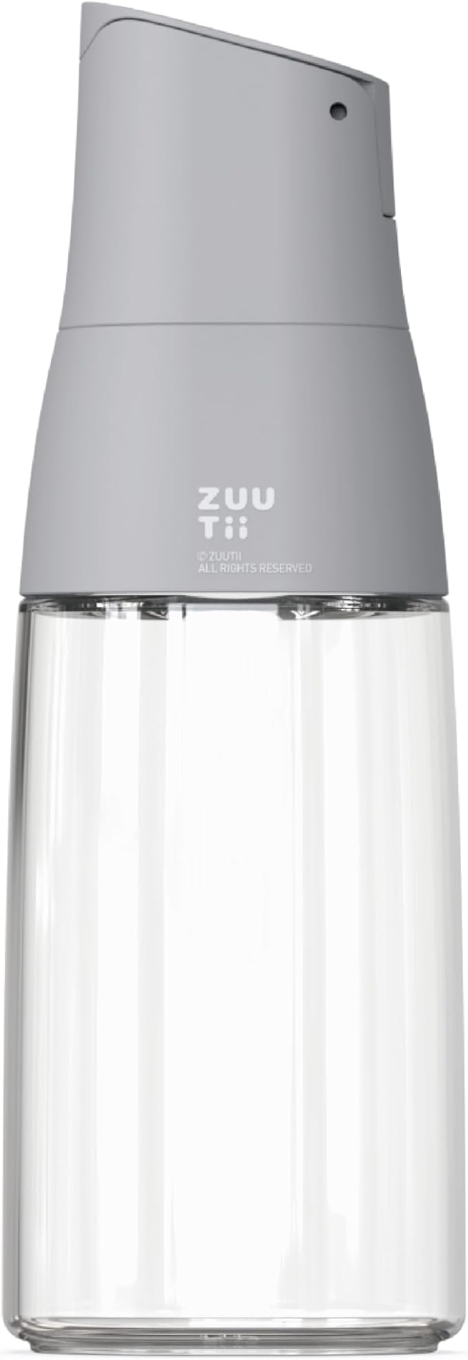 Zuutii Olive Oil Dispenser Bottle - Drip Free Spout for Kitchen, Glass, Cooking Oil & Vinegar, Light Gray