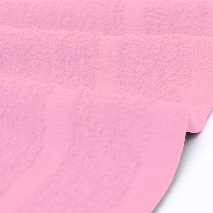 Avalon Towels Cotton Washcloths 24-Pack – 12 x 12 Inch Pink Super Soft & Absorbent Ring-Spun Cotton Wash Cloths for Face, Bath, Spa, Gym, Hotel & Cleaning