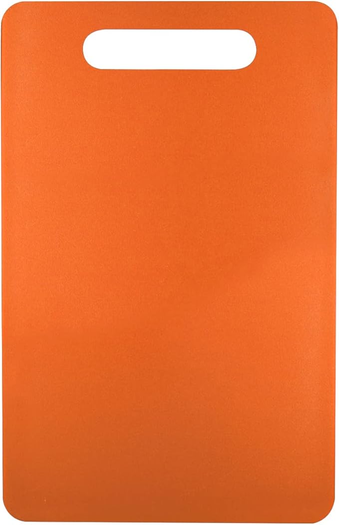 Fotouzy Plastic Utility Cutting Board with Handles, Food Safe PP Material, BPA Free, Dishwasher Safe, Thick Chopping Board, Large Size, Easy Grip Handle, for Kitchen (Orange)