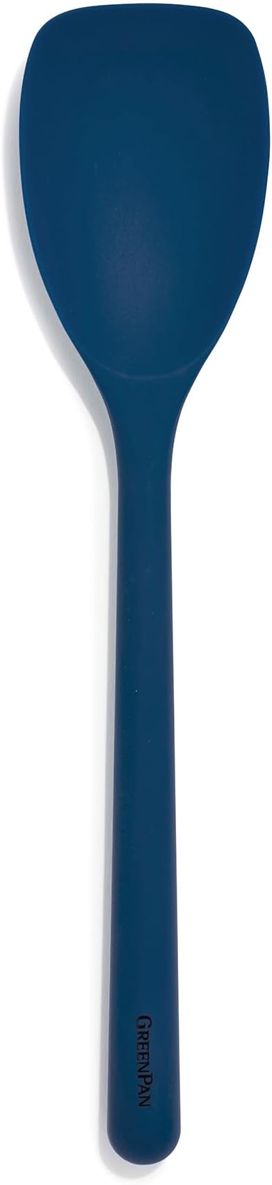 GreenPan Silicone Sauté Spoon, Mixing Stirring Serving, Cooking Kitchen Utensil, Flexible Rubber Nonstick Cookware, Rigid Steel Core, Heat-Resistant, Anti-Slip Handle, BPA-Free, Dishwasher Safe, Blue