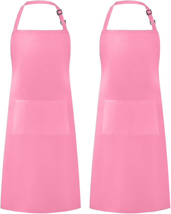 Syntus Apron for Men Women, Adjustable Cooking Kitchen Chef Aprons with 2 Pockets, Cotton/Polycotton/Polyester