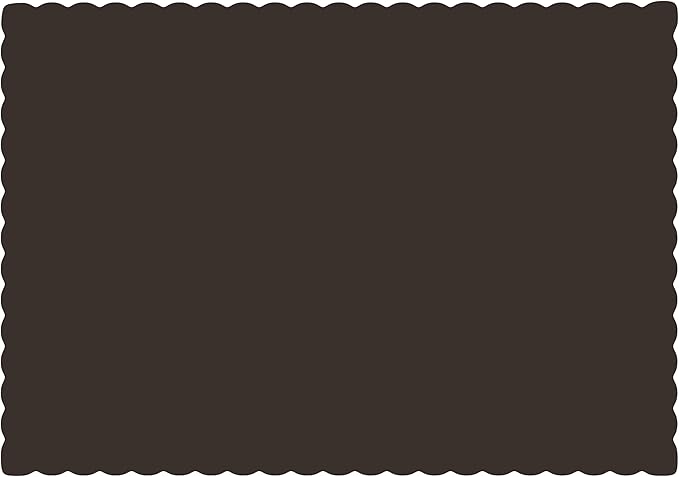 Paper Placemats - Disposable - Scalloped Edge (100, Black)