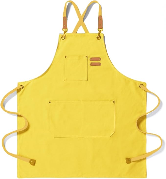 Kitchen Chef Aprons for Women and Men with 3 Pockets for Cooking BBQ Bib Work