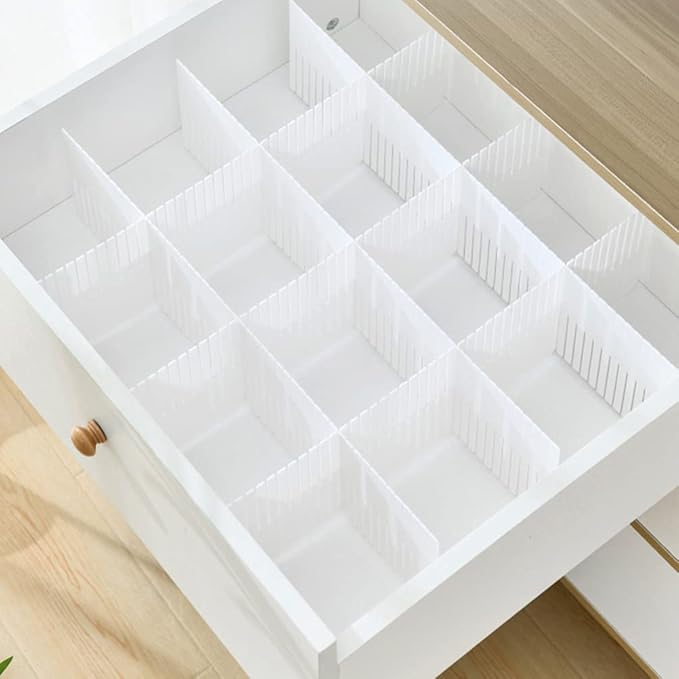 Cabilock 10pcs Multipurpose Drawer Dividers Organizers for Home Closet Kitchen and Bedroom Space-saving Partition Boards for Socks Underwear and Accessories