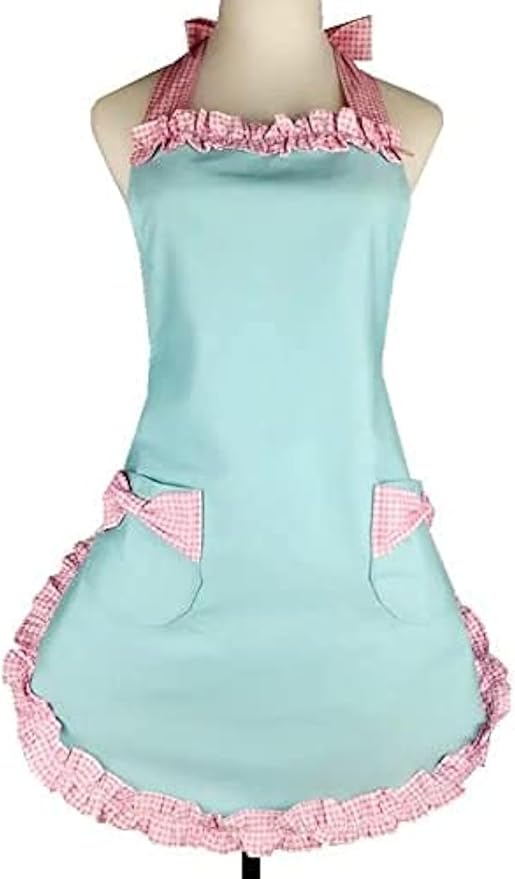RosieLily Retro Aprons for Women with Pockets Vintage Apron Kitchen Apron for Cooking Baking Cute