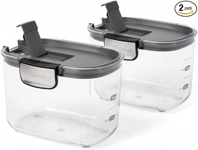 Progressive International ProKeeper+ Clear Plastic Airtight Food Baker's Kitchen Storage Organization Container Canister Set with Magnetic Accessories, 2- Piece Set (Specialty Sugar 1.5-Quart)