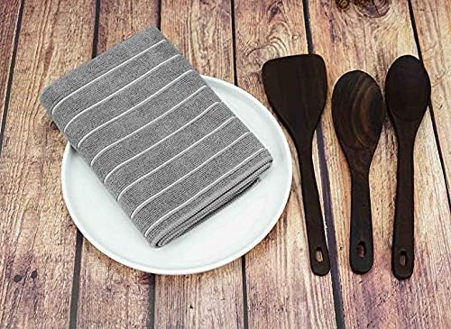 Simpli-Magic 79282 Microfiber Kitchen Towels, Brownstone/White, 15"x25", 12 Pack