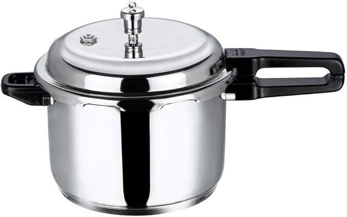 Vinod Pressure Cooker Stainless Steel – Outer Lid - 5 Liter – Induction Base Cooker – Indian Pressure Cooker – Sandwich Bottom – Best Used For Indian Cooking, Soups, and Rice Recipes, Quinoa