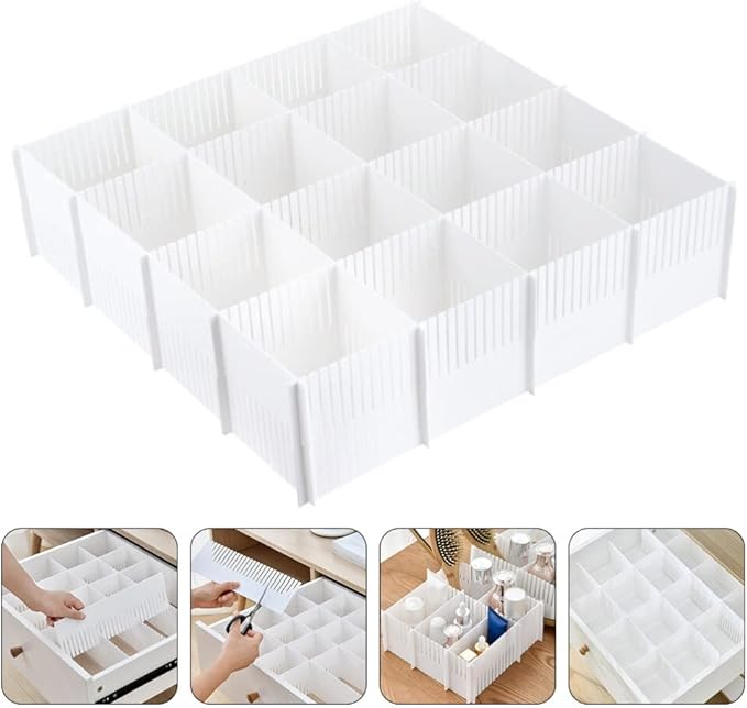 Cabilock 10pcs Multipurpose Drawer Divider Partition Boards for Organizing Socks Underwear and Accessories Home and Storage