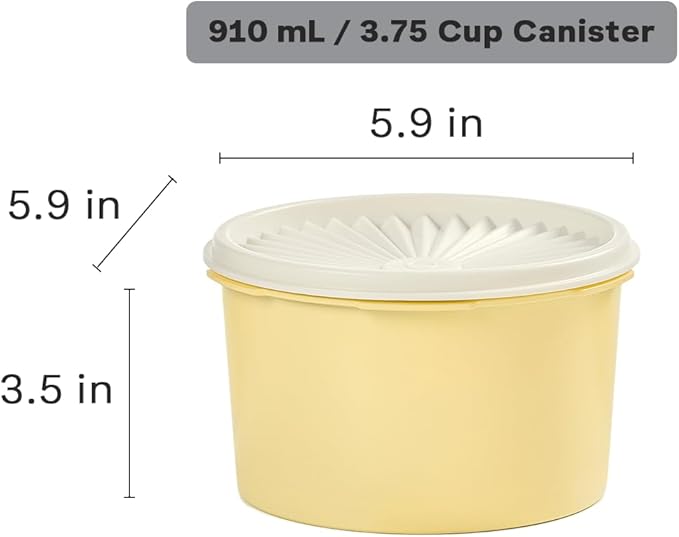 Tupperware Heritage Collection 8 Piece Food Storage Canister Set in Vintage Colors, Dishwasher Safe and BPA Free (4 Containers, 4 Lids)