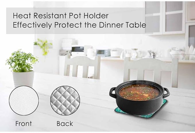 Easter Oven Mitts and Pot Holders Sets Cute Rabbits Floral Wreath Heat Resistant 3pcs for Cooking Baking BBQ