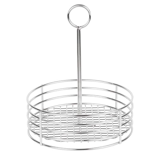 G.E.T. Stainless Steel Round Condiment Caddy - Table Caddies Collection, 7.5