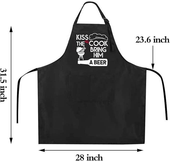 Funny apron for men Adjustable Waterproof with Pockets for Cooking Baking BBQ Gift Apron for Day, Birthday Gifts