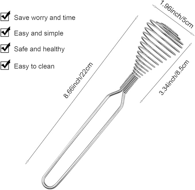 Stainless Steel Spring Coil Whisk Wire Whip Cream Egg Beater Gravy Cream Hand Mixer Kitchen Tool Accessories For Mixing, Blending, Beating, Stirring, Cooking