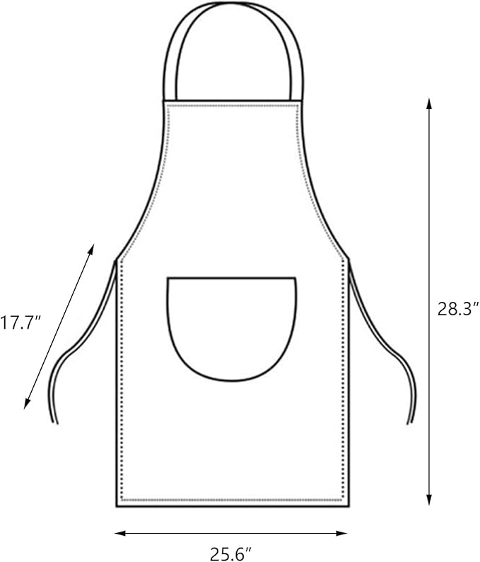 Women Kitchen Apron with Hand Wipe Pockets，Big Pocket,Hand-wiping, Waterproof for Cooking Baking-Black