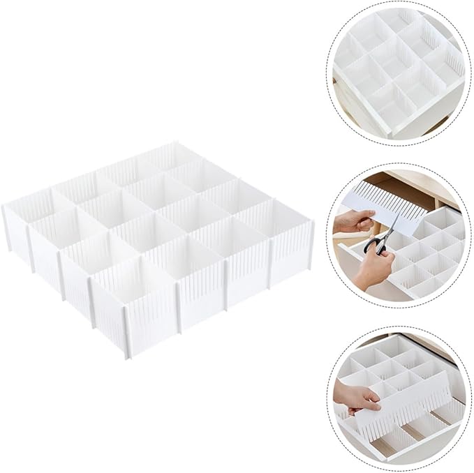 Ipetboom 10pcs Multipurpose Drawer Dividers White 38x7cm Plastic Closet Organizers for Underwear Socks Classification Home Storage Partition Boards