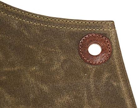One Size Fits Utility Apron | Adjustable Cross-Back Straps | Multi-Use Shop Apron With Tool Pockets By Aaron Leather Goods (Green, Canvas Leather)