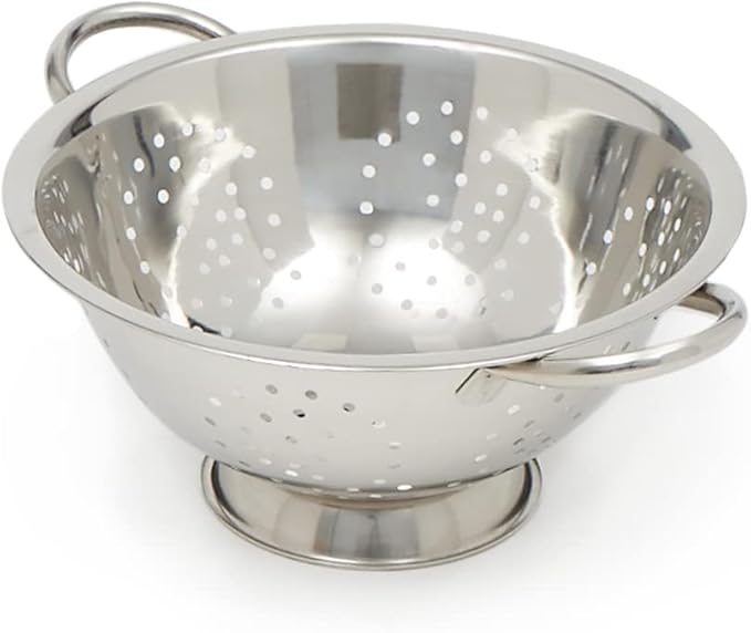 Home Basics Deep Colander Stainless Steel 3 Quart#44;