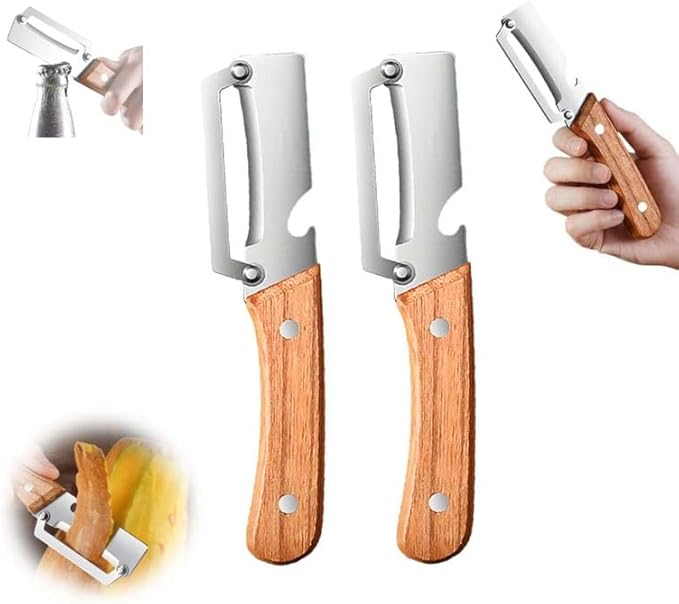 Multi-Functional Vegetable Peeler for Kitchen, with Ergonomic Non-Slip Handle, Good Sturdy, 2 in 1 Fruit Peeler and Bottle Opener, best for potato, vegetable, apple, carrot and more(2pcs)