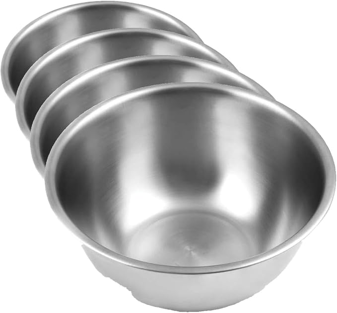 Fox Run Brands 2.75-Quart Stainless Steel Mixing Bowl, 9 x 9 x 4 inches, Metallic (Pack of 4)