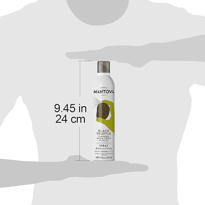 Mantova Extra Virgin Olive Oil Spray Truffle Flavored 8 oz. Spray Bottle - Manage Oil Amount - Great For Salads & Cooking