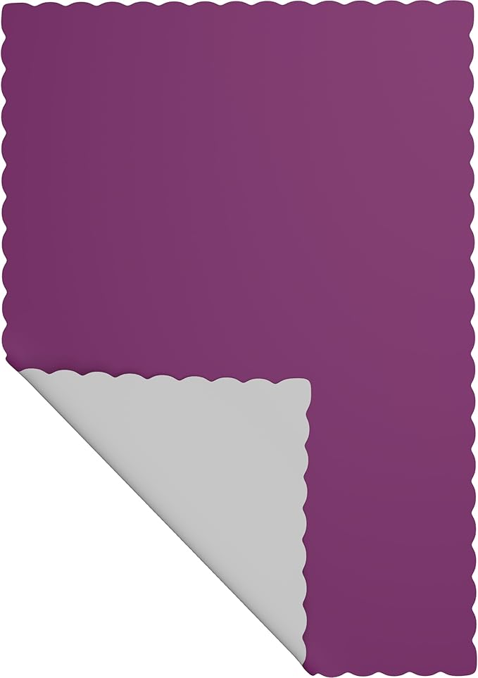 Paper Placemats - Disposable - Scalloped Edge (50, Purple)