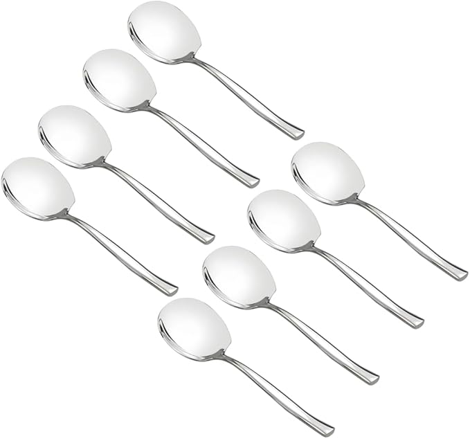 Idomy 8-Piece Stainless Steel Buffet Serving Spoon, Large Serving Spoon