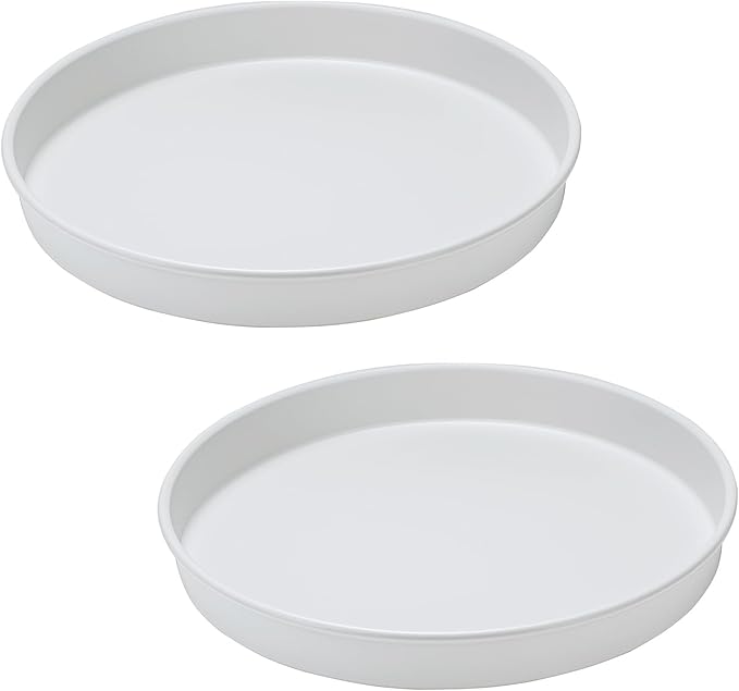 Amolliar Trays for Household Purposes, Lazy Susan Turntable Organizer, Metal Rotating Spice Rack for Kitchen Fridge, Cabinet, Countertop, Vanity, Pantry Storage, Under Sink Organizer, White 10" 2 Pack