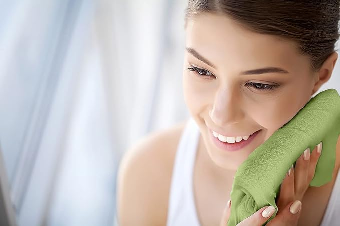 Softolle 100% Cotton Washcloths 60 Pack (12x12 Inches) Soft, Highly Absorbent Washcloth, Face Towels, Wash Cloths for Face, Ring Spun, Bulk Pack (Sage Green)
